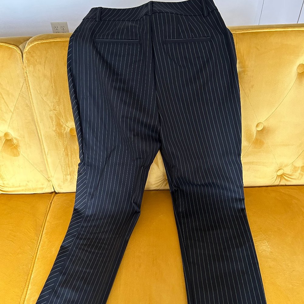 white house black market striped slim curvy ankle pants
